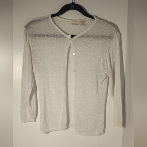White Button-Up Cardigan Size Xs #471